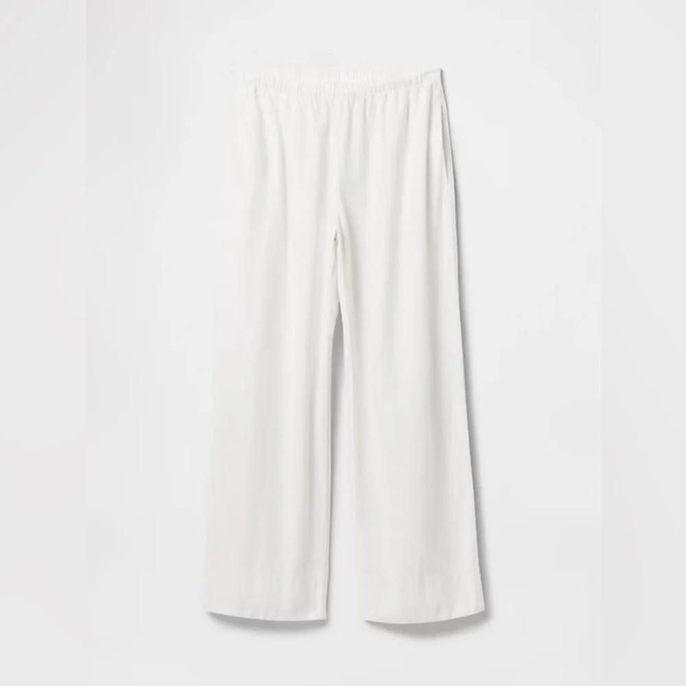 NWT! GAP Off White Linen-Blend Easy Wide-Hem Pants - Multiple🩷 #713975